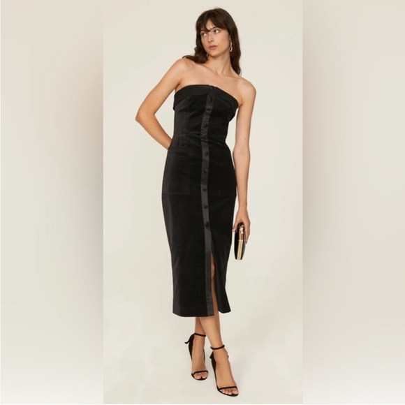SALONI Dresses & Skirts - SALONI “Carina” Velvet Midi Dress - Damaged